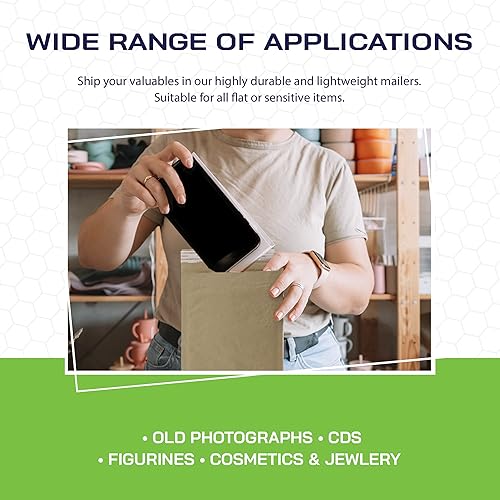 Miniatura 5 de Sobres de papel de panal #5  10.5 x 16  100Ct, sobres reciclables en la acera, sobres acolchados de panal de abeja, sobres de papel grueso Hexcoat,