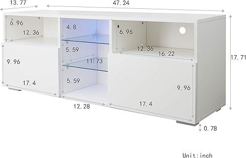 Miniatura 4 de Moderno soporte de TV LED con luces LED para televisores de 5560 pulgadas centro de entretenimiento brillante consola multimedia soportes de