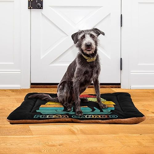 Vista 6 de Presa-Canario-Retro-Sunset-Pattern Washable Small Medium Dog Beds for Small Dogs, Warm Dog Crate Bed with Non-Slip Bottom for Dog Crate