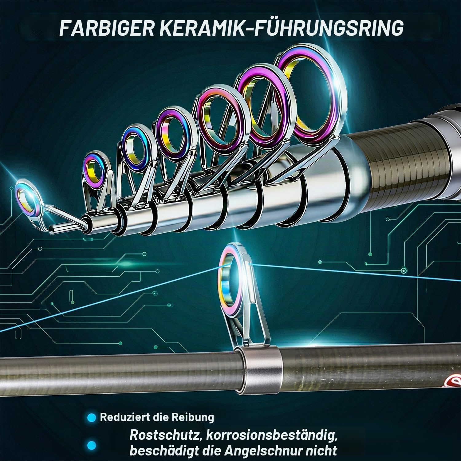 Sougayilang, Teleskopangel/Angelrolle, Kohlefaser-Angelrute/Spinnrollen, ideal für Reisen, zum Angeln in Salzwasser und Süßwasser