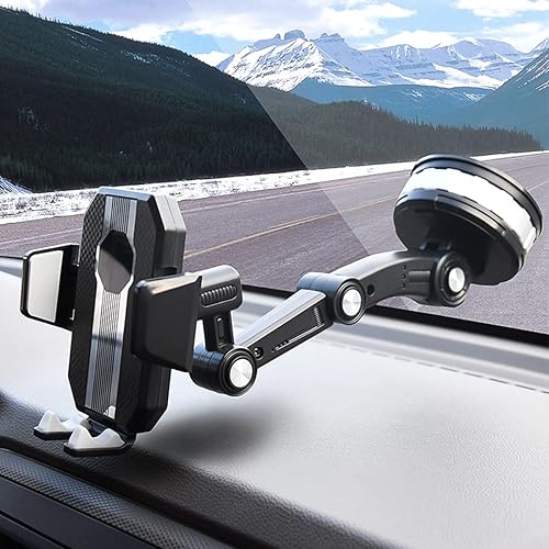 Miniatura 6 de Soporte para teléfono de automóvil, giratorio de 360° con ventosa para salpicadero, parabrisas, universal para iPhone 13/12 Pro, Pro Max, XS, XR,