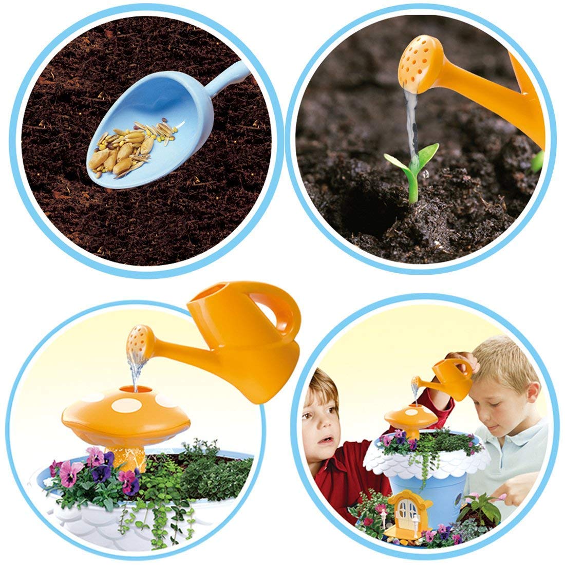 Dualoai Kit De Jardinage Pour Enfants 10 Pièces - Outils Ludiques Plantation Avec Sac De Transport
