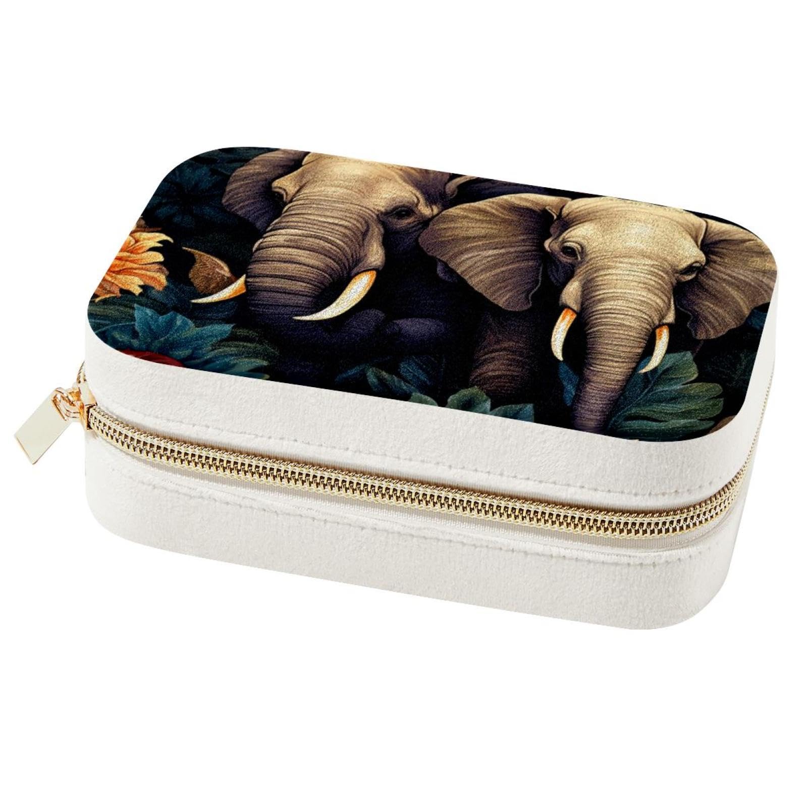 Boîte à bijoux de voyage éléphant avec compartiments optimisés