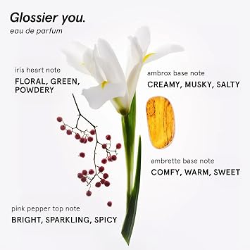 Glossier You Eau de Parfum, Unisex Skin-Scent Enhancer, Travel 8 ml | Warm, Musky & Spicy, Pink Pepper, Iris & Ambrox Base Notes, Smells Different on Everyone, Layer & Mix to Match Your Mood