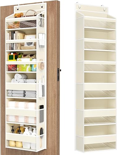 Organizador para colgar sobre la puerta, 6 estantes para colgar en la puerta con 6 bolsillos de gran capacidad, estantes colgantes para