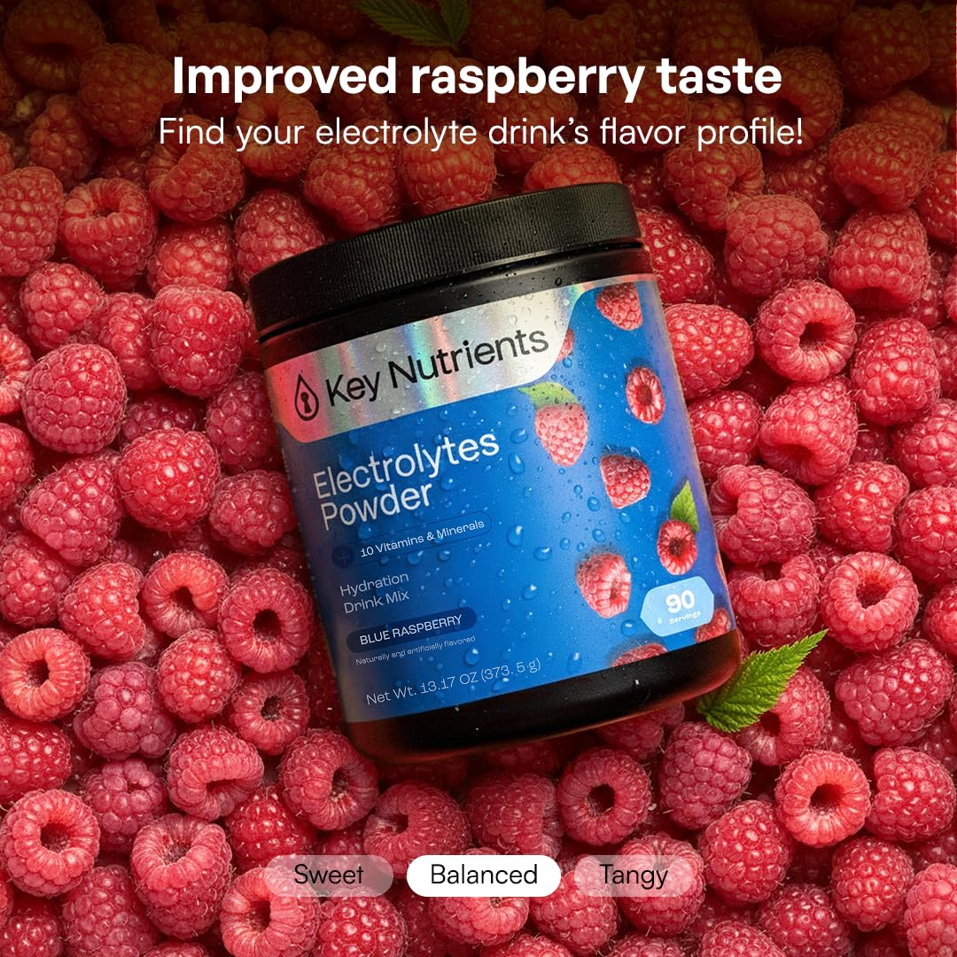 KEY NUTRIENTS Multivitamin Electrolytes Powder, Blue Raspberry, 90 Servings — Amazon image 4