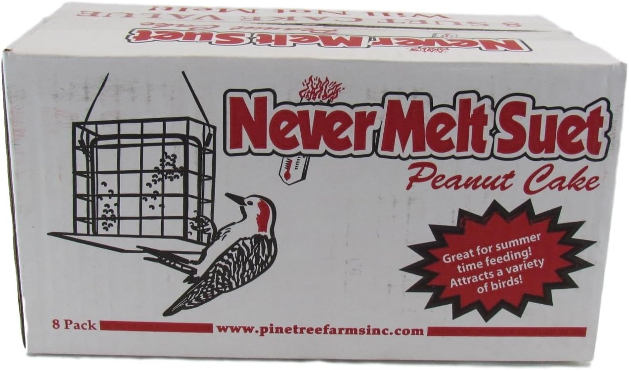 Pine Tree Farms 8 Pack Never Melt Suet Peanut Cake Value Pack 11 oz Made in USA