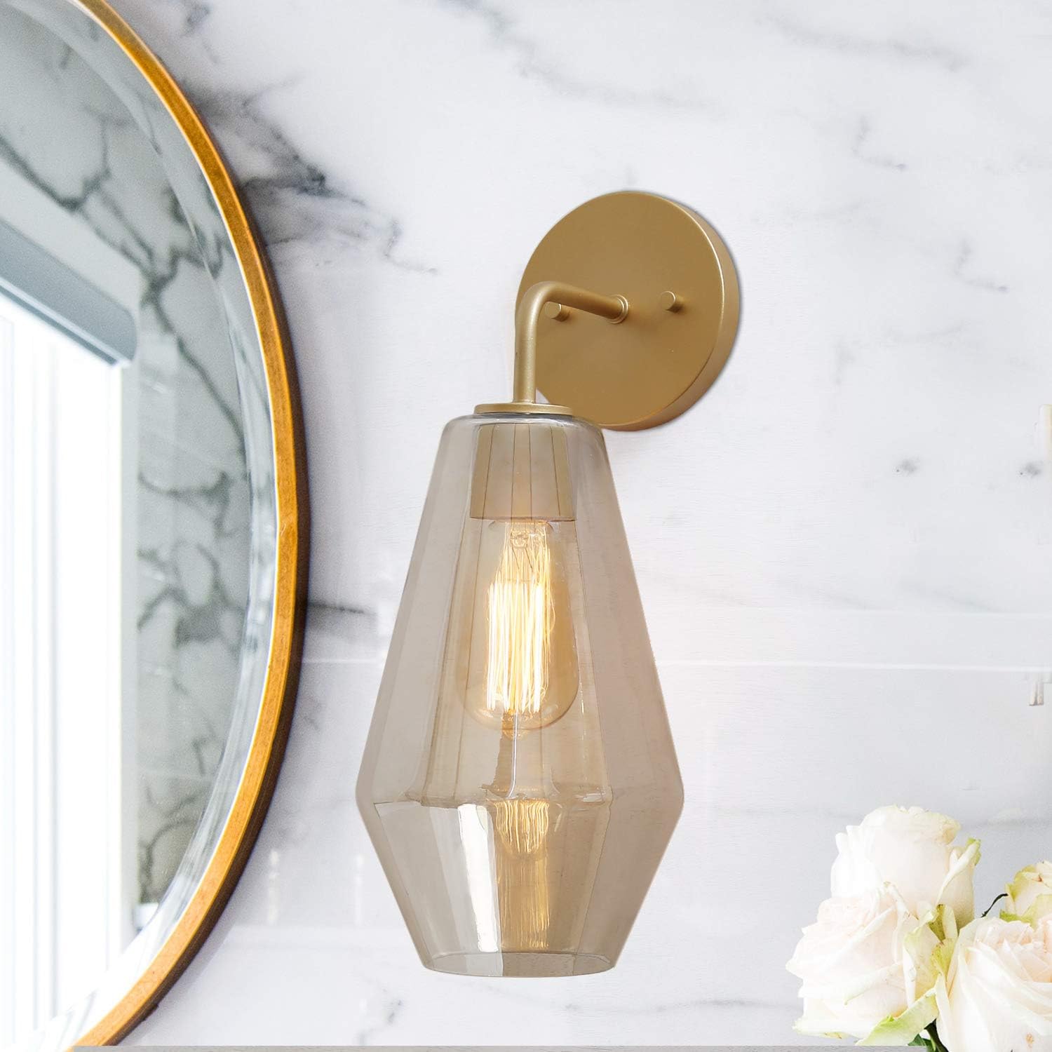 KSANA A03611 Gold Wall Sconce Bathroom Vanity Light Fixtures with