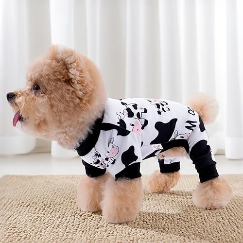 Miniatura 3 de XPUDAC Pijama de 4 piezas para perros pequeños, ropa para cachorros, trajes para perritos, camisas de Navidad, pijamas para mascotas y gatos, talla