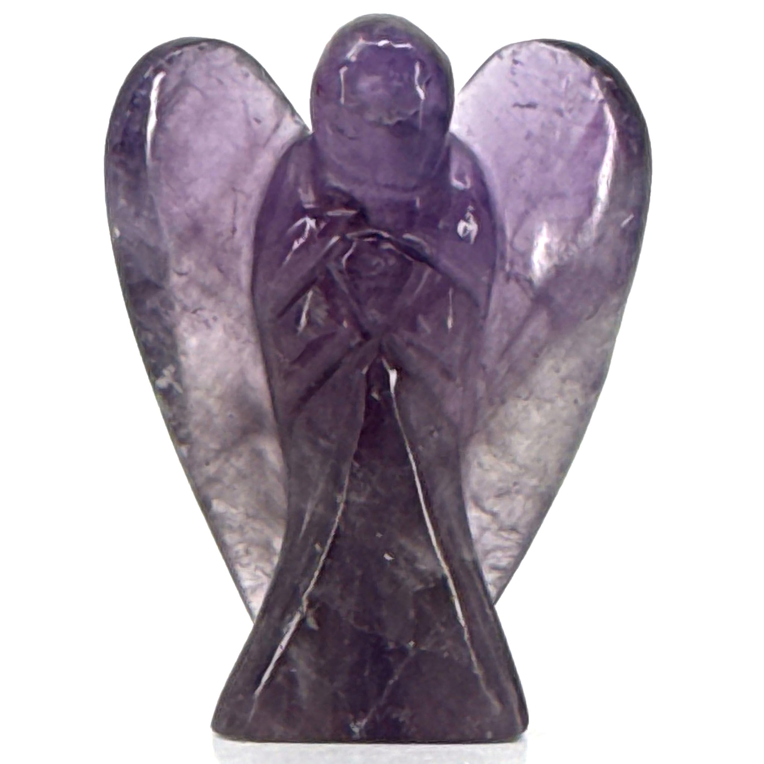 Nelson Creations, LLC 2 Inch Amethyst and Smoky Quartz Guardian Angel Figurine Hand-Carved Natural Stone, Excellent for Grounding and Protective Energies