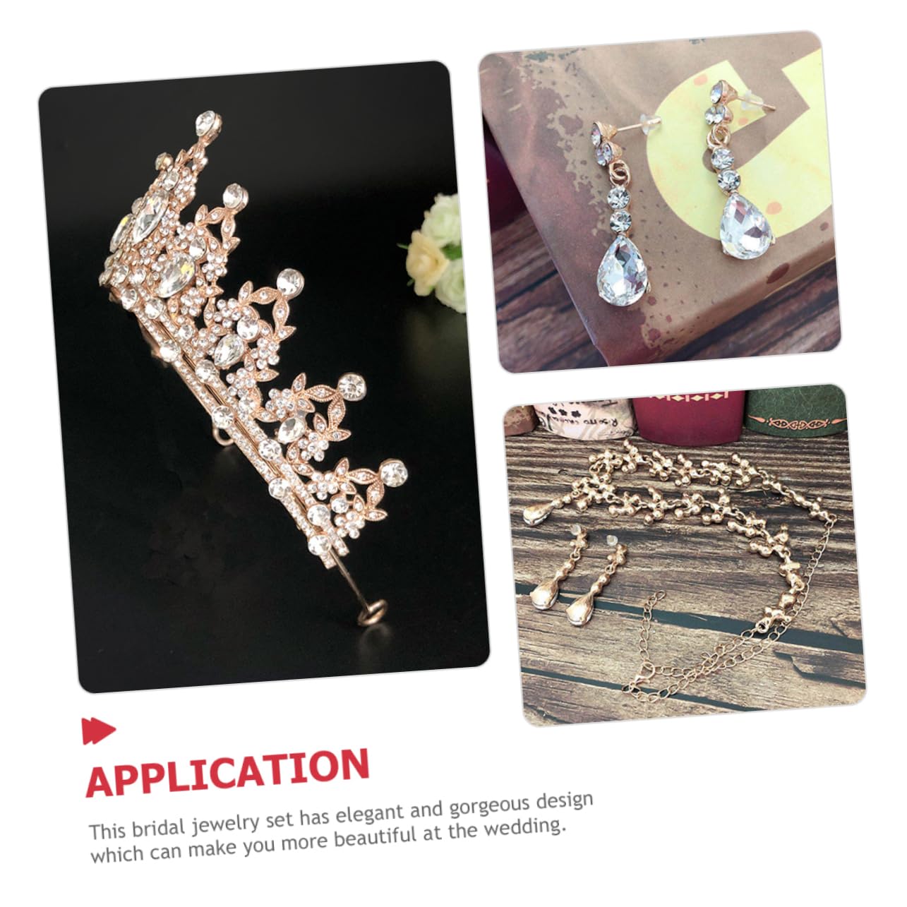 necklace 1 zestaw łańcuszek z koroną na naszyjnik kryształowe kolczyki biżuteria dla panny młodej ślubne nakrycie głowy tiara ślubna necklace