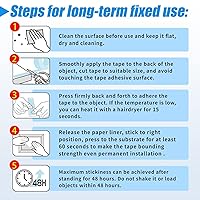 Vista 12 de Cinta de montaje extra grande de 1.2 x 240 pulgadas, súper resistente, doble cara, cinta adhesiva nanofuerte transparente y resistente