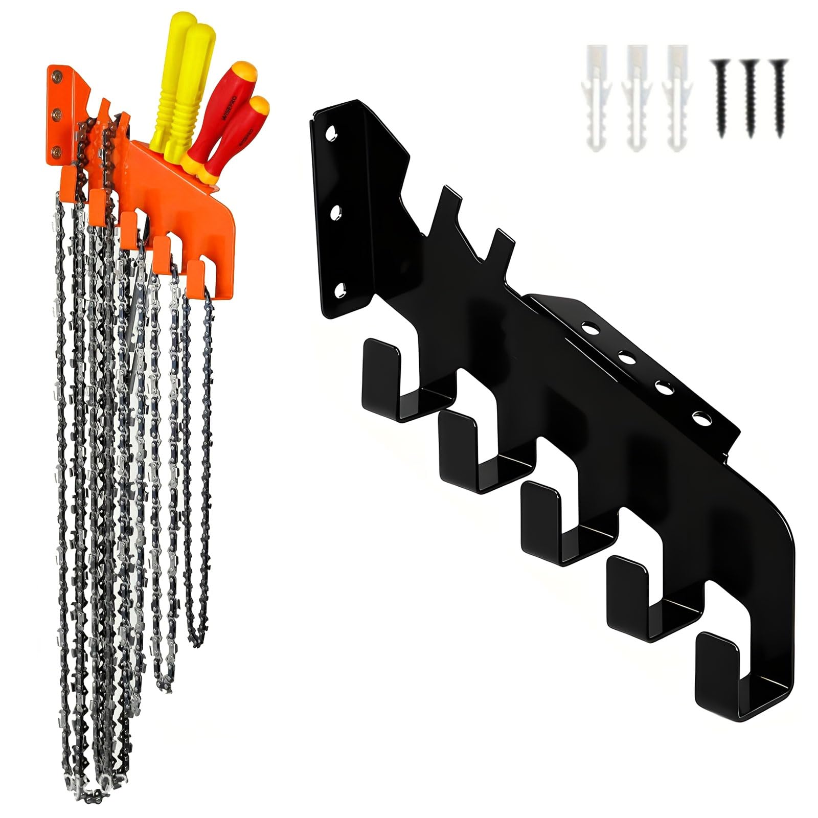 HDOYTXXM Permanent Chainsaw Chain Planner with 5 Fasteners and Side Storage for Tools Ensuring Permanent Execution Mild Steel Simple Workshop Powder Varnished Chain Observed