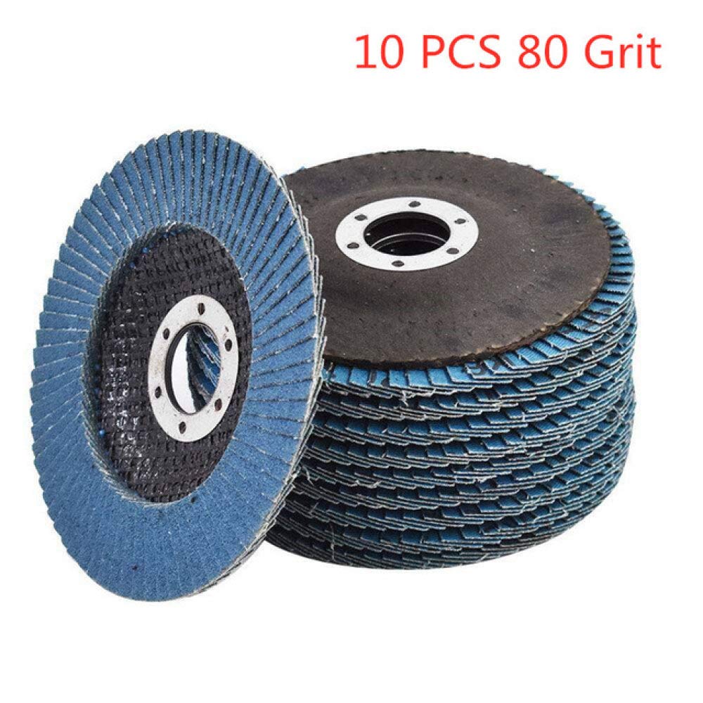 5 uds / 10 Uds discos de aleta de calidad 115mm 4,5 discos de lijado 40/60/80/120 discos de pulido de grano cuchillas para amoladora angular, 10 uds 80 grano