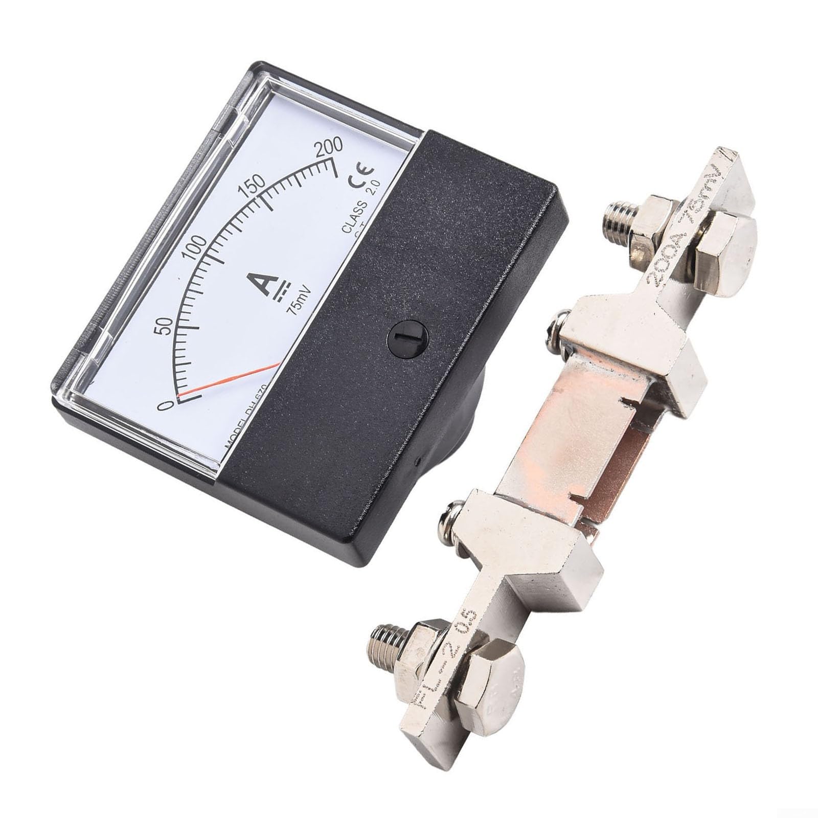 Amperometro analogico DH-670 DC 0-200A 300A 75mV con shunt per quadri