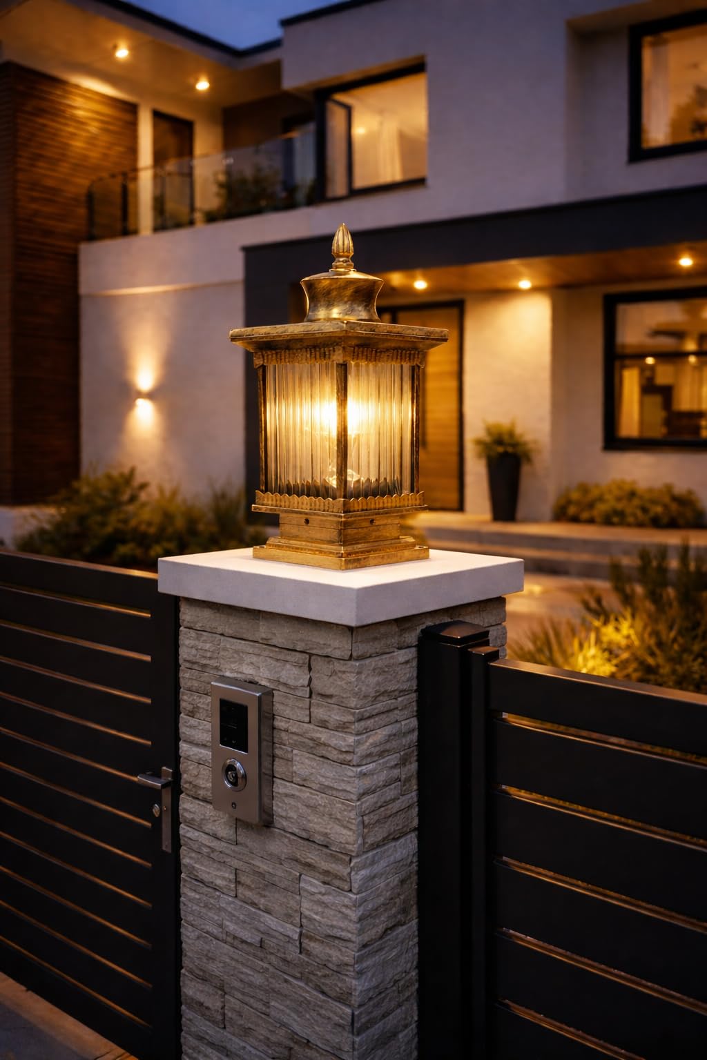 CITRA Modern Pillar Light Antique Metal Gate Lamp E27 Lantern Post - Warm White-picture-24