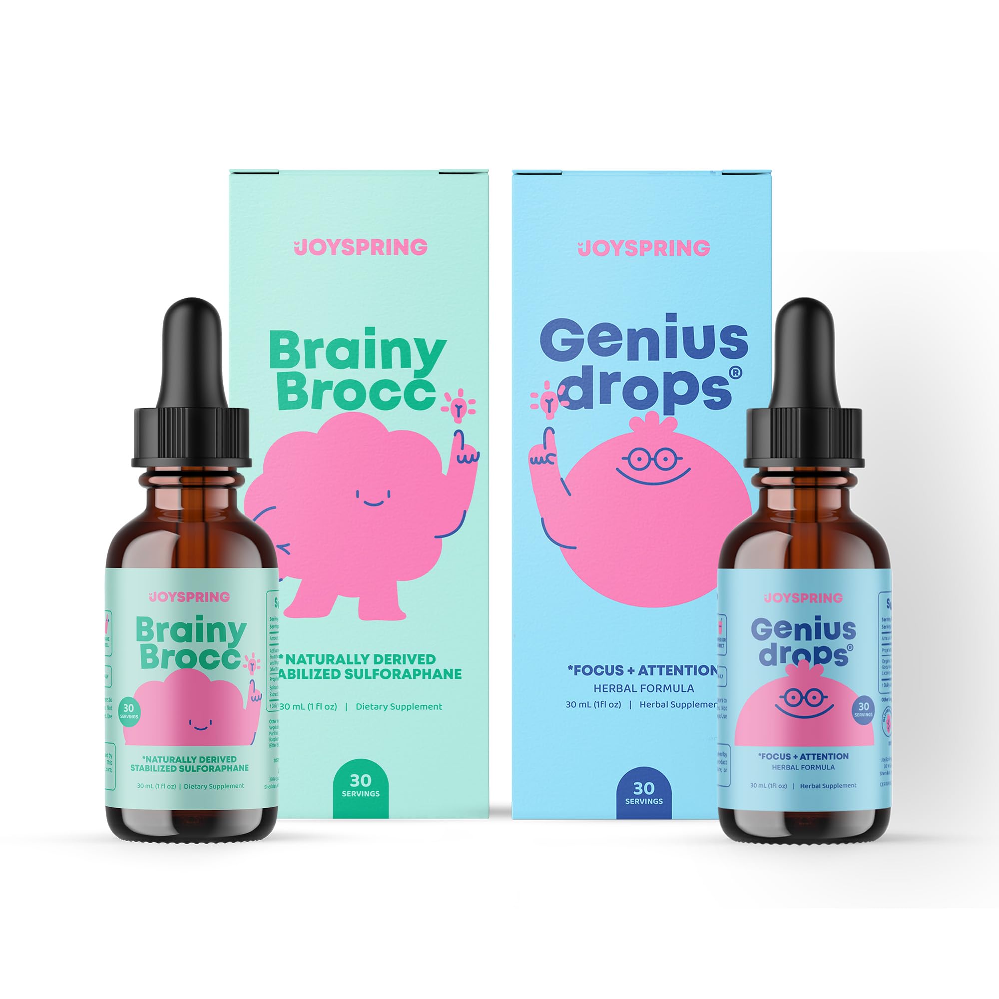JoySpring Genius Drops and Sulforaphane Supplement for Kids