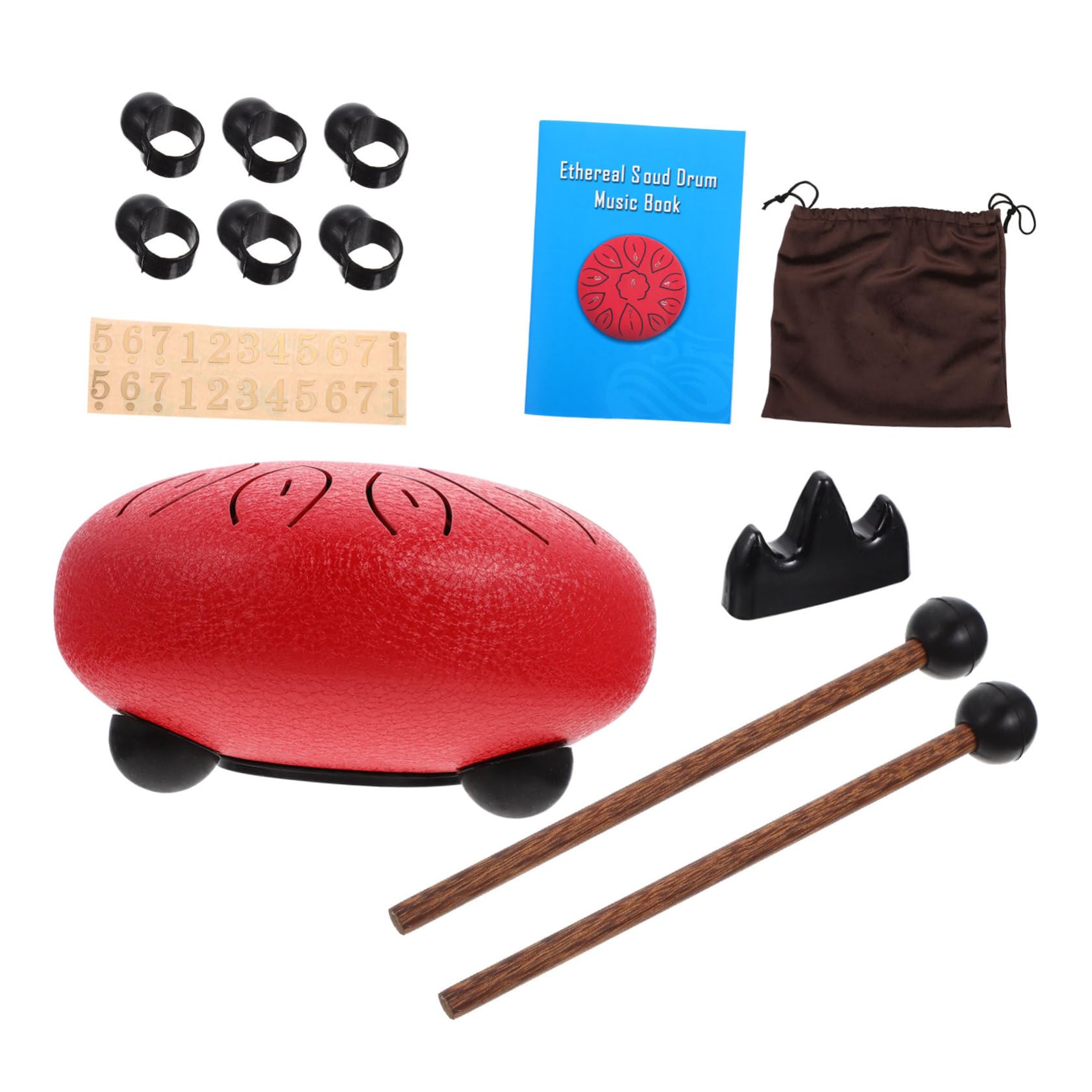 Totority 1Set Portable Ethereal Drum Tongue Drum Instrument with Notes for Relief and Melodic Play Present for Music Lovers and Beginners