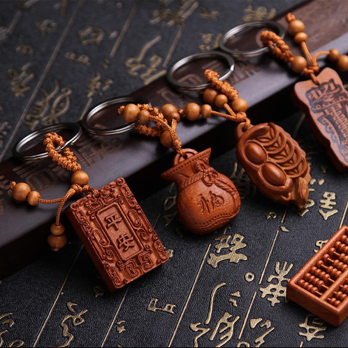 SHOWERORO 5pcs Wooden Abacus Keychain Pendant for Car Keys and Bags image 5