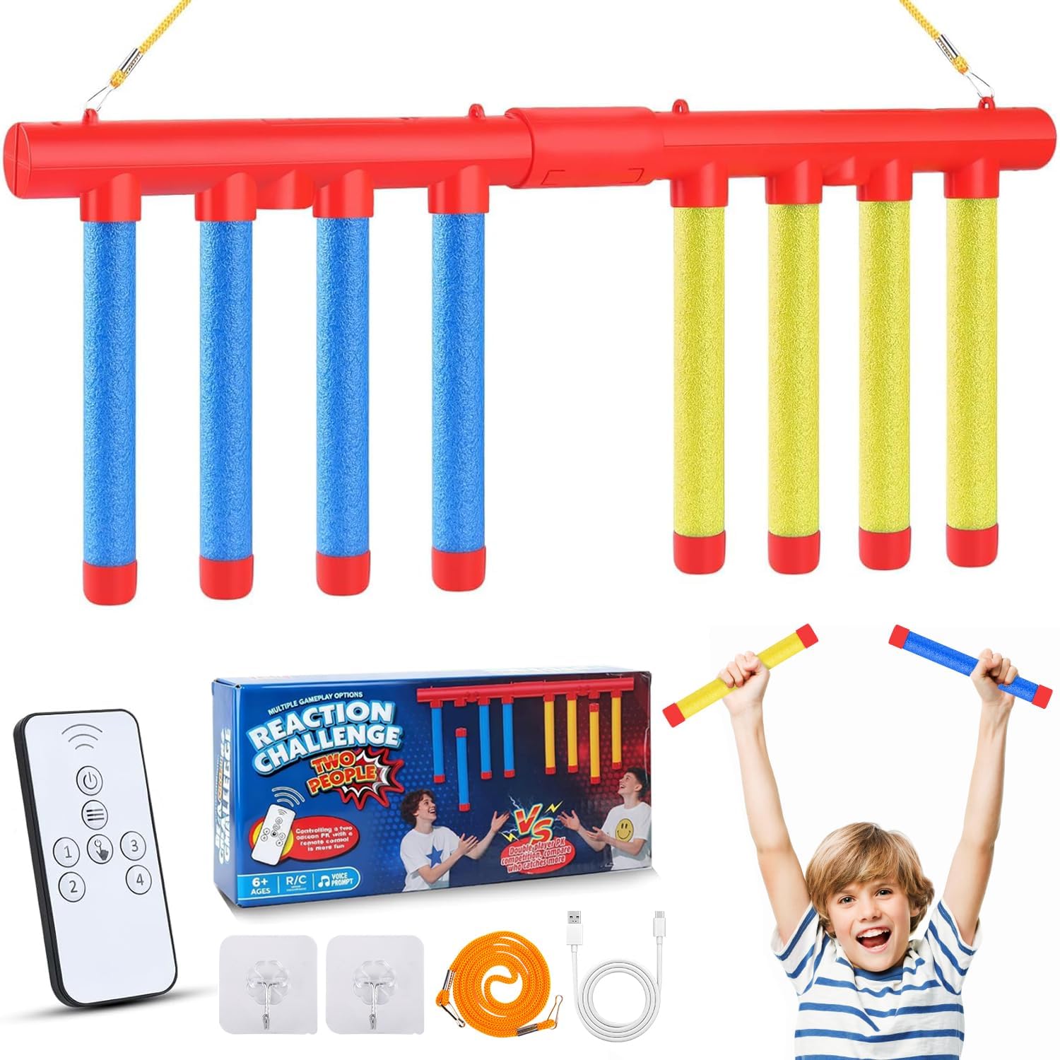 Yizemay Catching Sticks Game, Drop Sticks Reaction Game, Easter Gifts for Kids Hand Speed Challenge Games