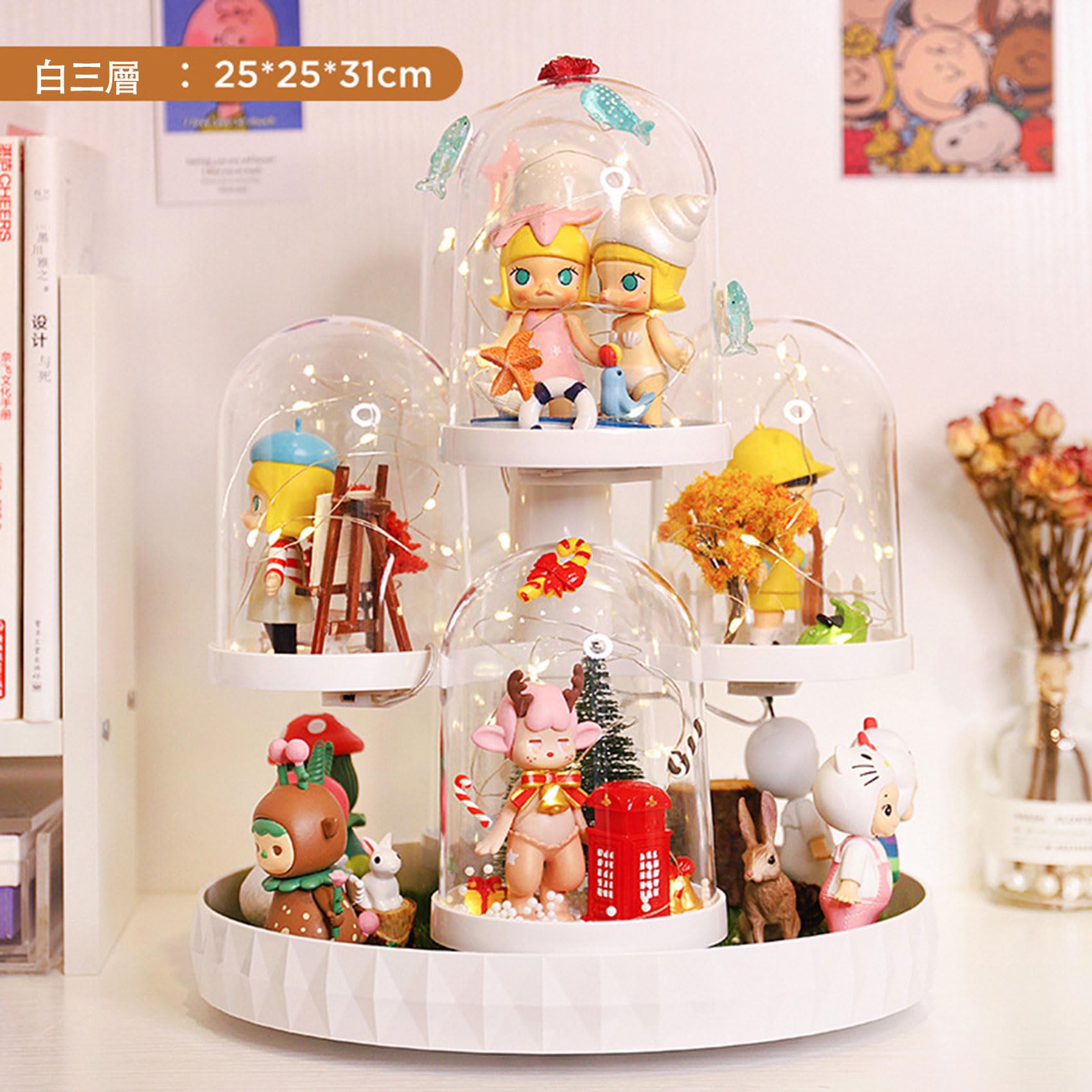Amazon.co.jp: コレクションケース, 360° 回転式フィギュアケース