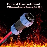 2-Pin IP68 Vízálló Repülőgép Csatlakozó O-Kapocs Kábel 10AWG - Hordozható Töltőállomásokhoz, Akkumulátorokhoz, 1m Hosszú, Piros/Fe 5