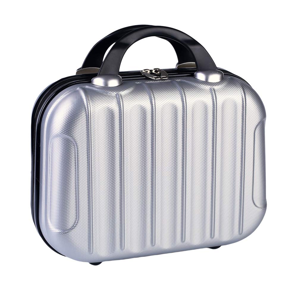 Kosmetyczka 35 cm, przenośny organizer podróżny, z elastycznymi paskami i podstawą odporną na zarysowania do kosmetyków, makijażu, podróży, Srebrny, Wspólne