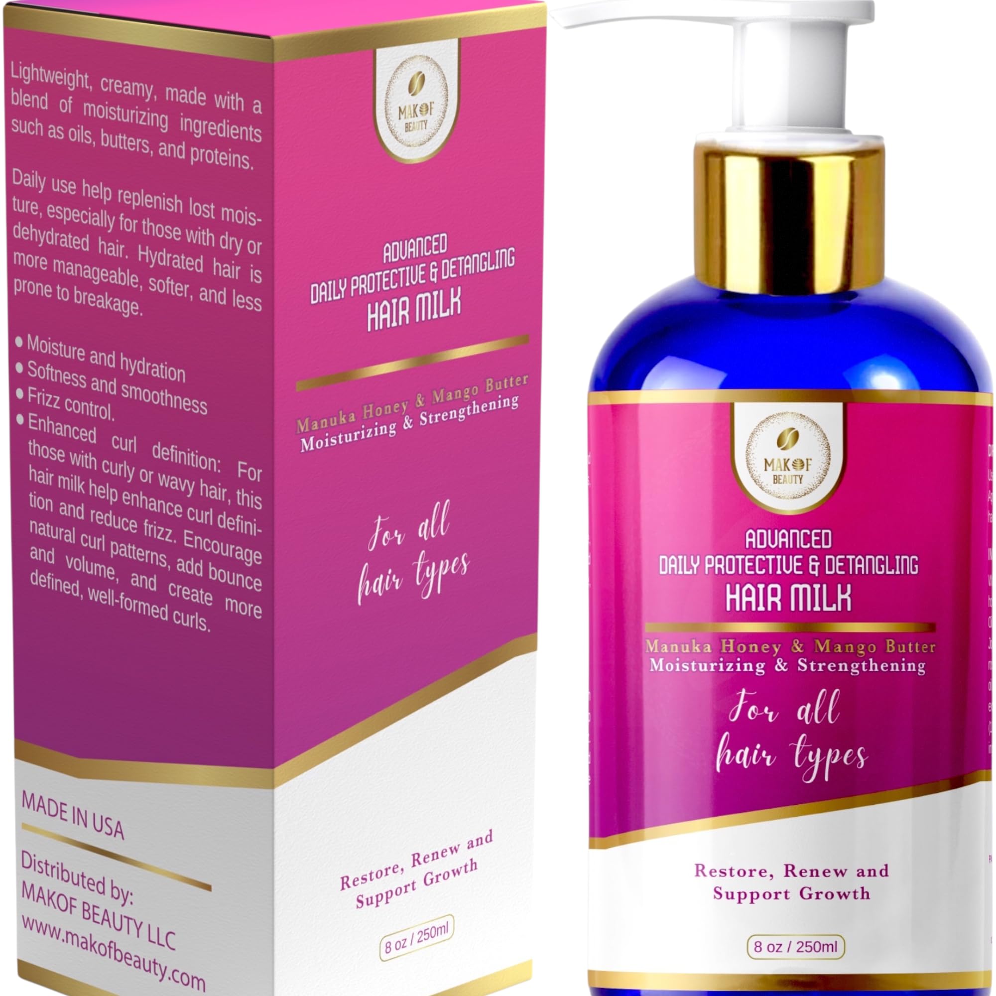 MAKOF BEAUTY Advanced Daily Protective & Detangling Hair Milk - detanglers | Mubboo
