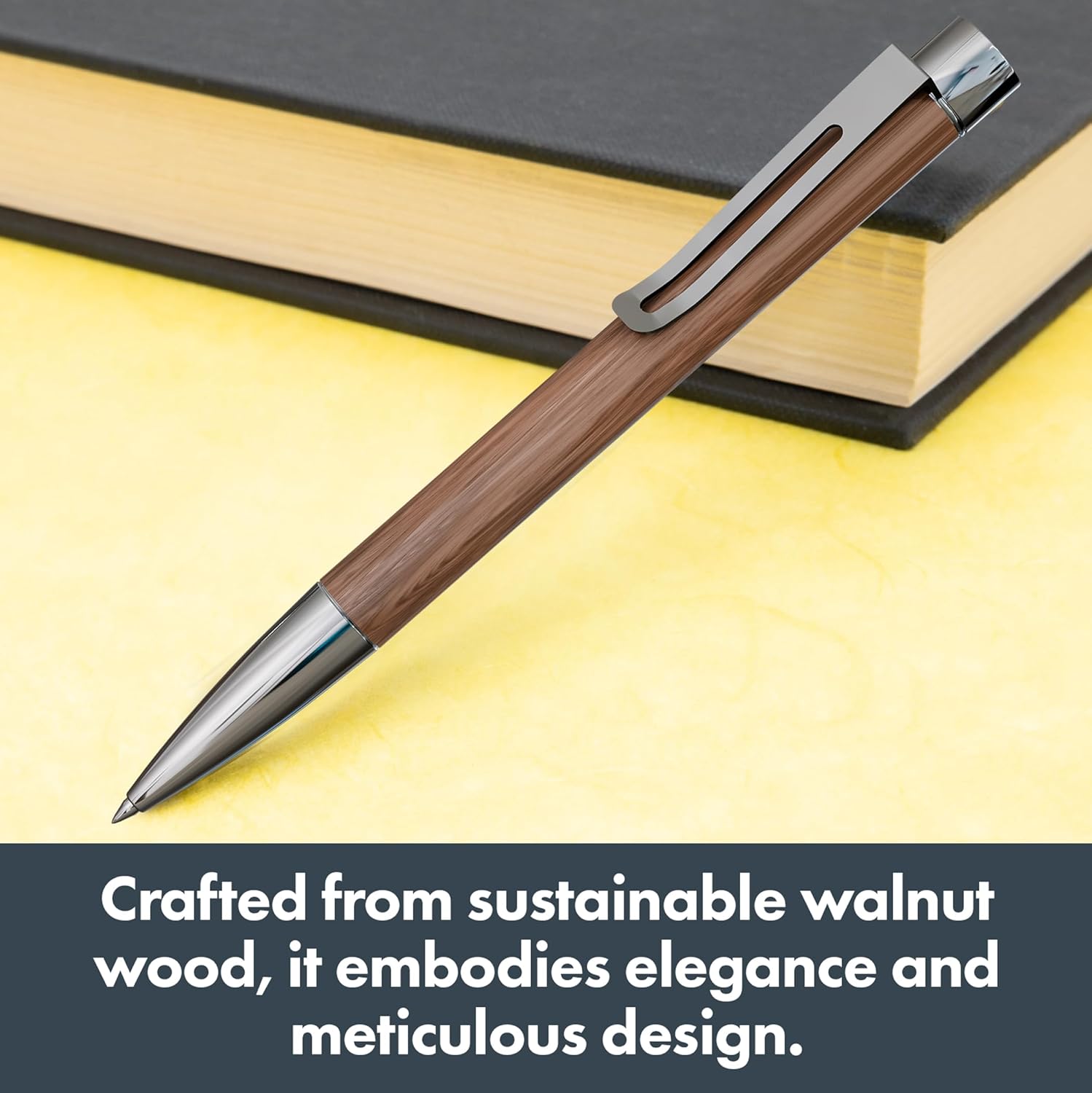 Monteverde USA Ritma Walnut Ballpoint Pen - Sustainable Walnut Wood - Smooth Twist Action - Premium Writing Experience