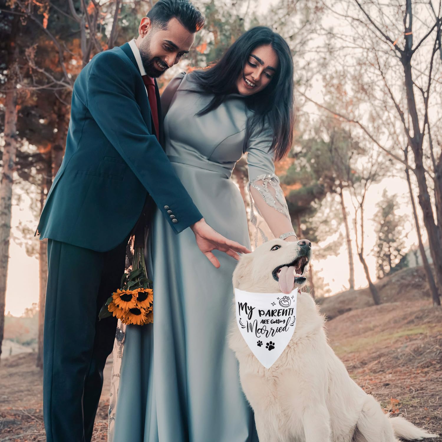 2 Morceaux de Bandanas pour Chien de Mariage, Mes Parents se Marient Bandana pour Chien Accessoires pour Chien de Mariage en Polyester Doux pour la Décoration de Chien de Mariage