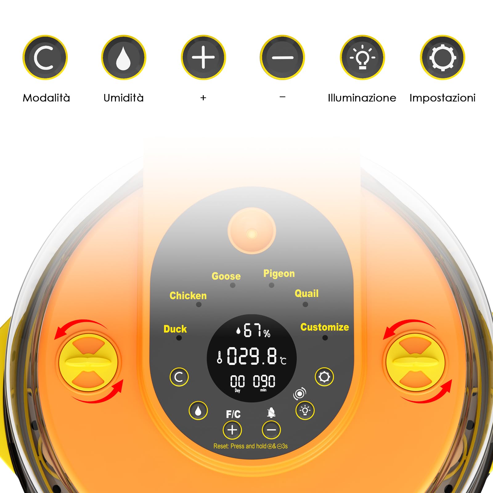 Incubadora Huevos Gallina, Incubadora Automatica para 15 Huevos Volteo Automático de Huevos, Control de Temperatura y Humedad, Adecuado para la Incubación de Huevos de Gallina, Pato, Ganso