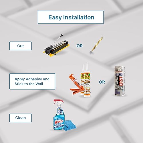 Miniatura 7 de Espejo de vidrio de 3 x 10 pulgadas, para salpicadero de metro, cocina, baño, borde biselado, azulejos de ladrillo (plata, 10 azulejos de 2 pies