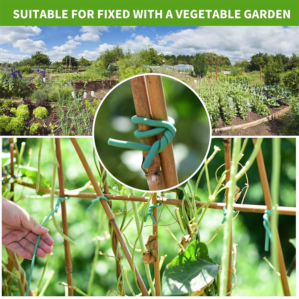 Alambre Plastificado Verde,2 Bobinas Alambre Jardin 3,5mm x 40m,Alambre Para Plantas Lazos,Alambre Para Jardinería Con Cortador,Ldeal Para Atar Rosales Trepadores y Soporte De Plantas En El Jardín