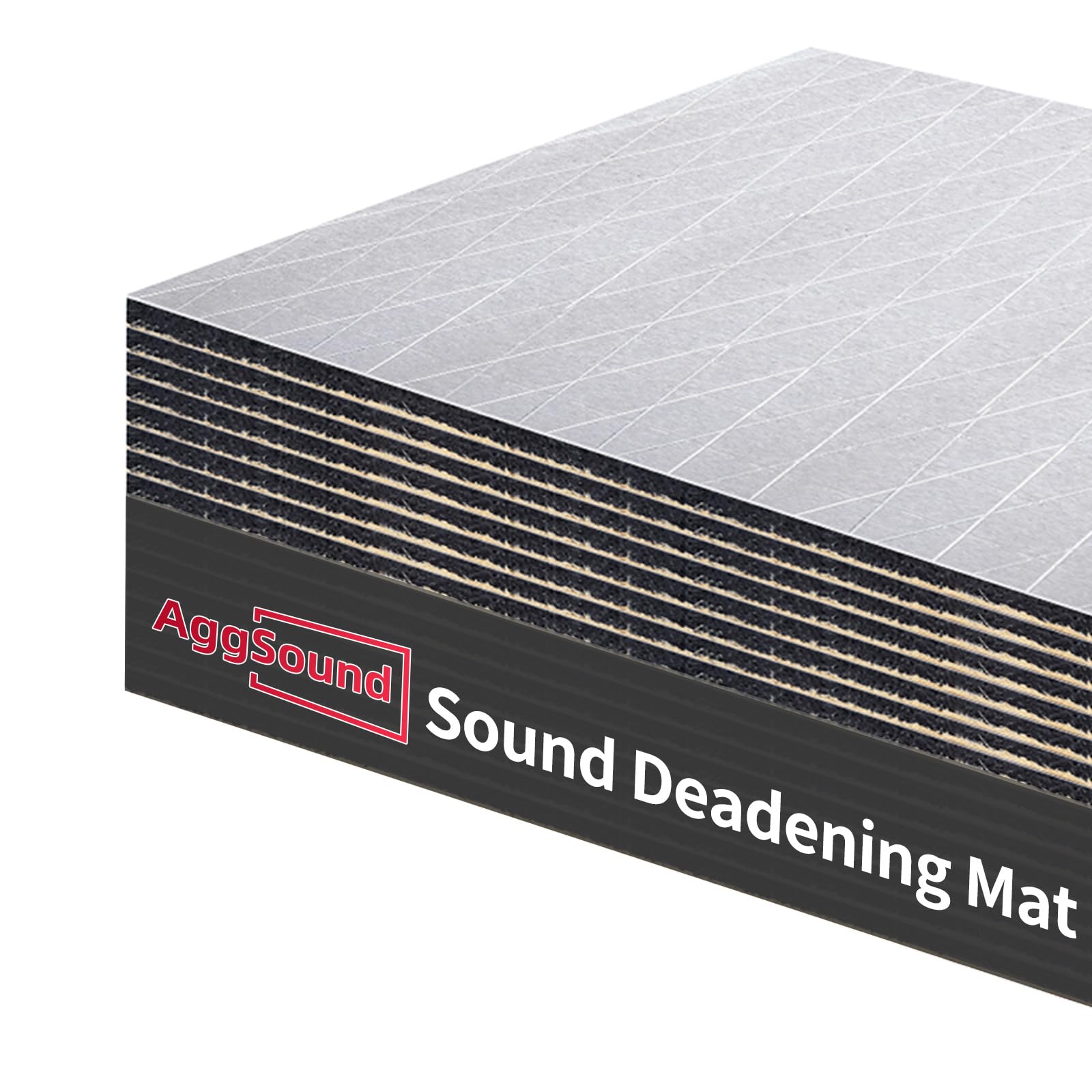 AggSound 5 pezzi di pannelli isolanti tagliati, 10mm 40×33cm tappetino isolante per auto autoadesivo| tappetino isolante acustico in foglio di alluminio (0,56㎡) | Isolamento acustico automobilistico di 10mm 7sqft e schiuma materiale di smorzamento delle vibrazioni