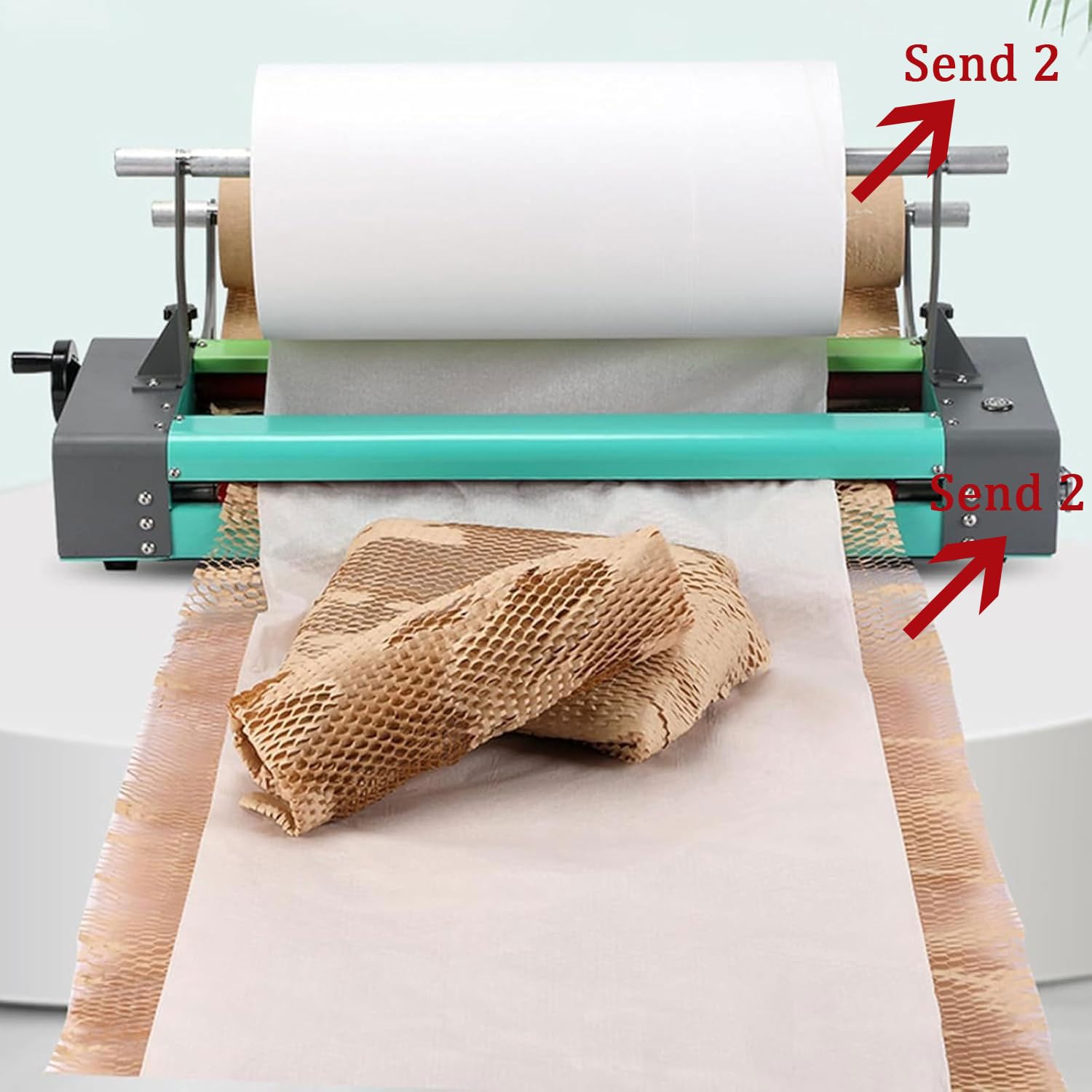 Distributeur de Rouleaux de Papier d'emballage en nid d'abeille, Vitesse 8 m/Min Machine d'étirement de Papier en nid d'abeille électrique, avec 2 Modes de Fonctionnement
