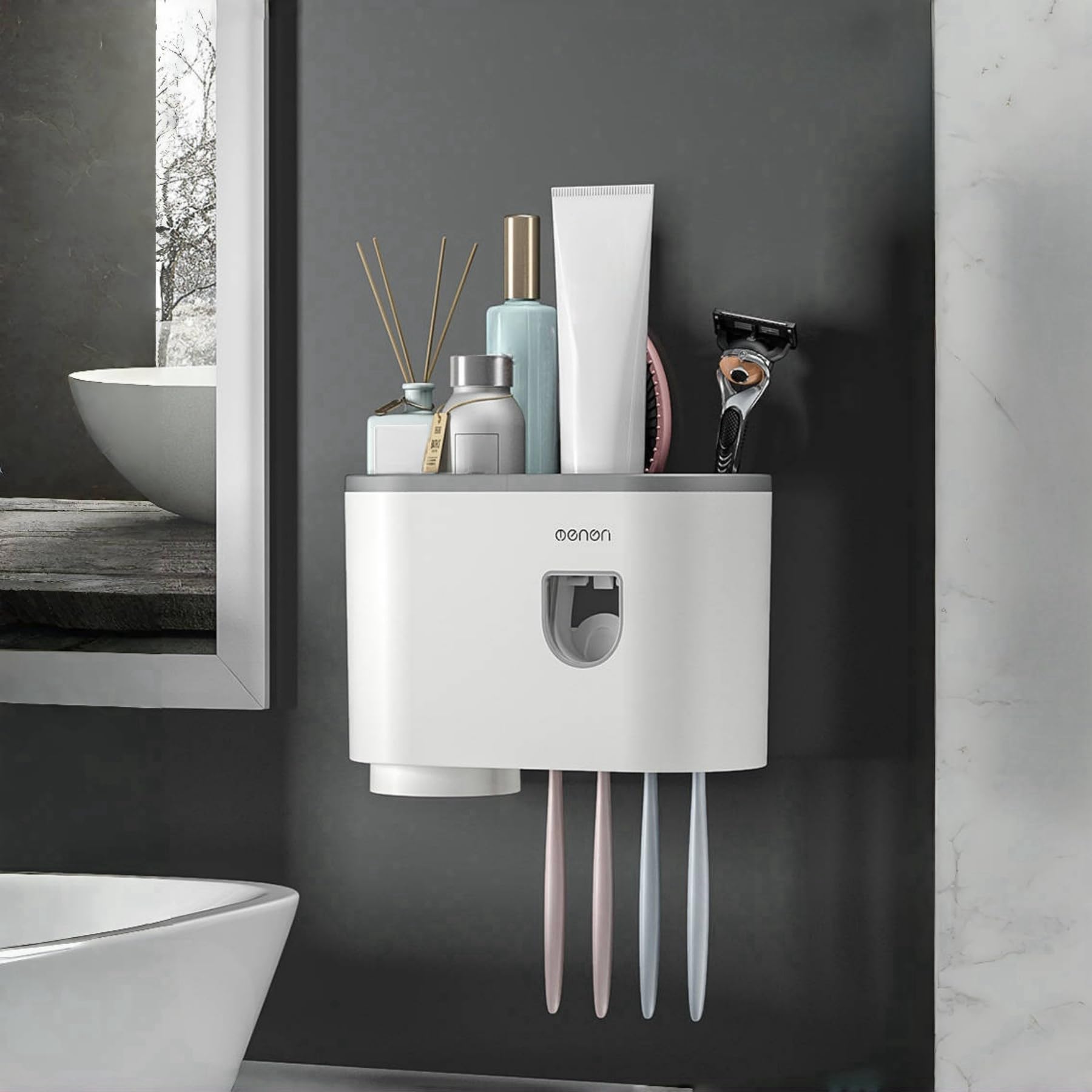 Distributeur de dentifrice automatique et support mural magnétique