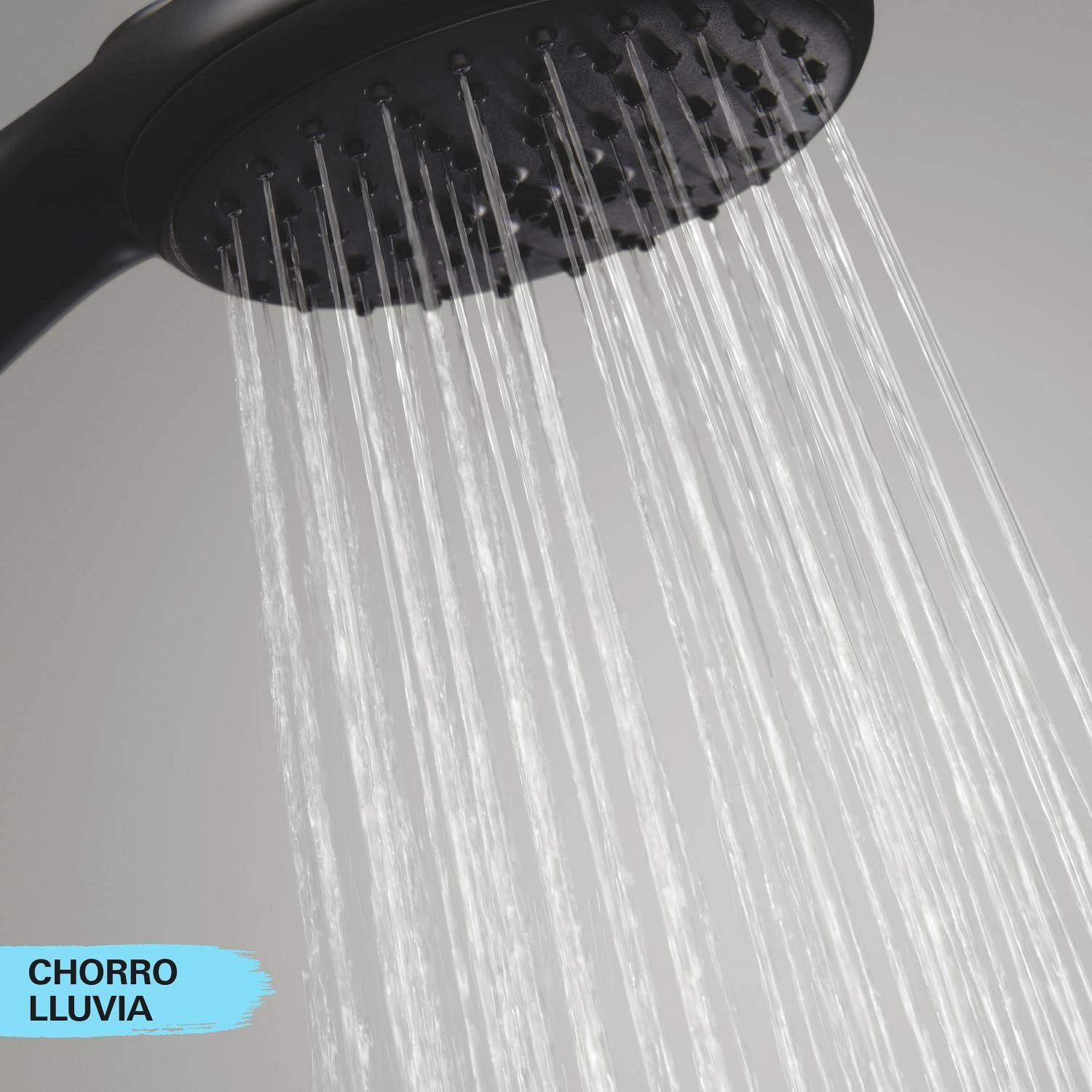 Grohe Precision Start Conjunto de ducha termostático 1/2" (teleducha redonda con 1 chorro, flexo de 1,75 m y barra de ducha de 60 cm, ahorro de agua, función de seguridad) Negro Mate, 345972431