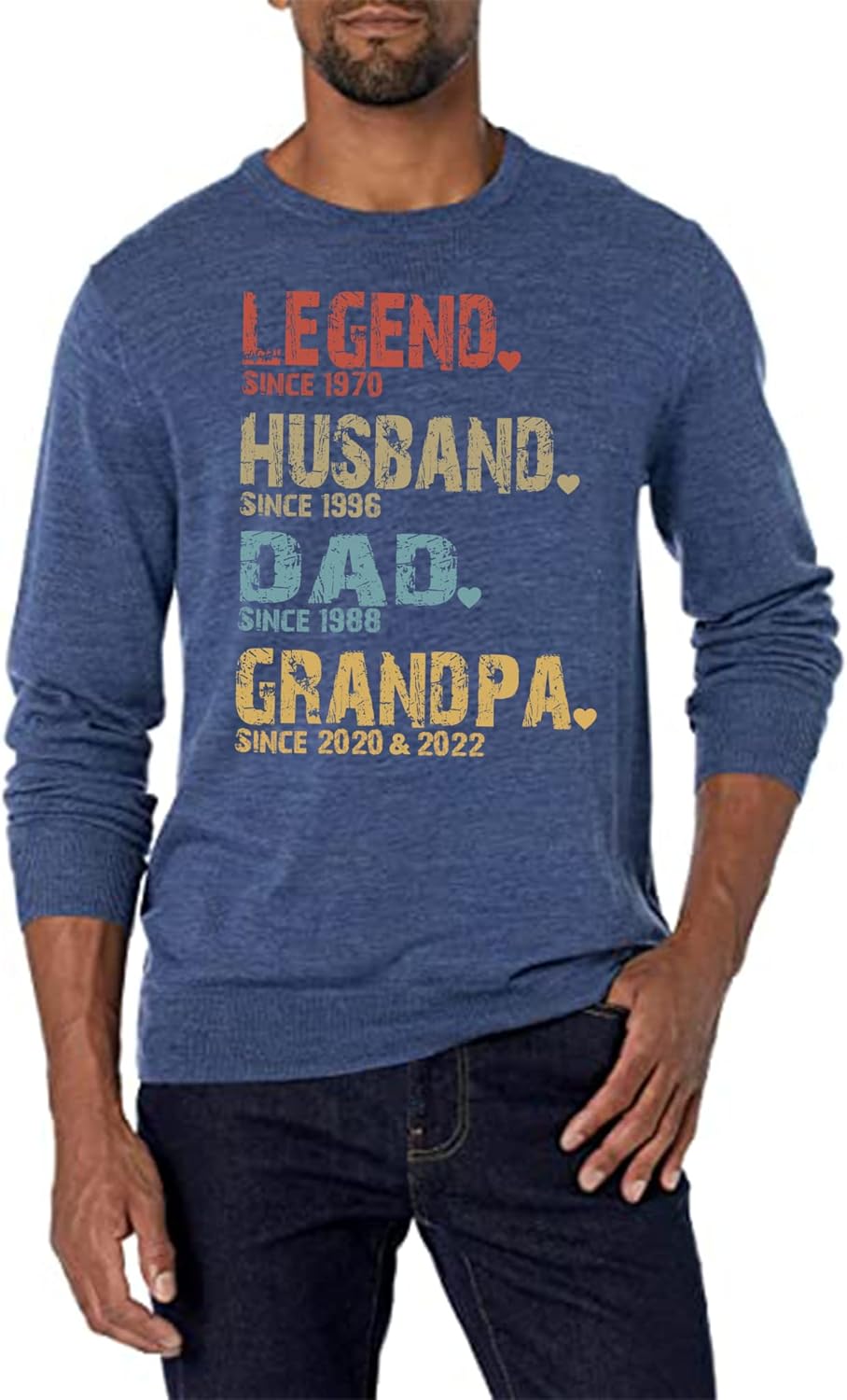 NAZENTI Personalized Dad Shirt, Custom Daddy Shirts for Men, Legend Grandpa T-Shirt, Gifts for Fathers Day Birthday S-4XL - Image 3