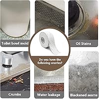 Vista 3 de UIOCSSC Tira de cinta de calafateo, 1.5 pulgadas x 10.5 pies, tira selladora autoadhesiva para baño y cocina, cinta de sellado impermeable de PVC