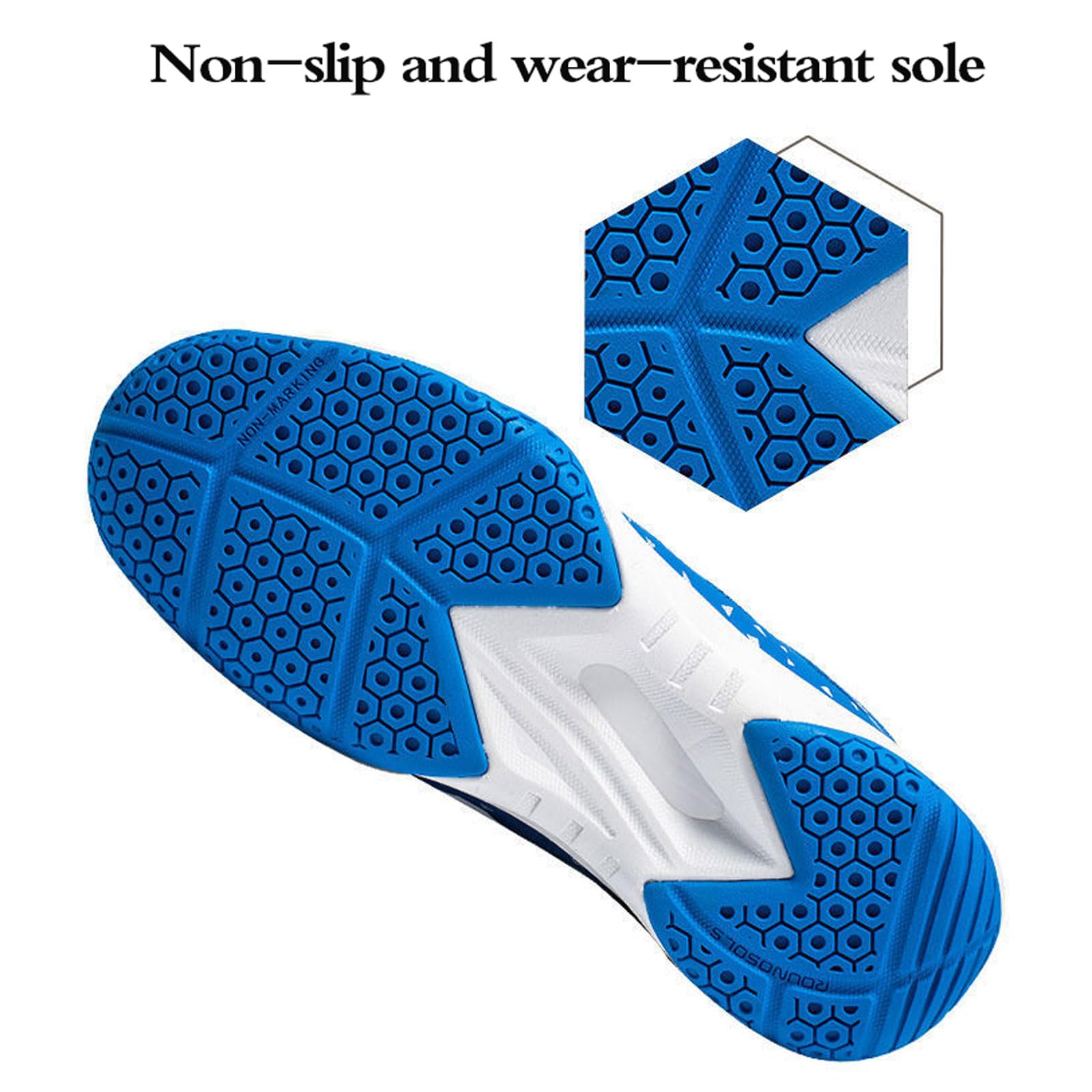 Chaussures de Badminton sans Couture,Chaussures De Tennis De Badminton,Chaussures de Squash,Antidérapantes,Confortables,Souples,Hommes Femmes,pour Pickleball Fitness Training,Tennis
