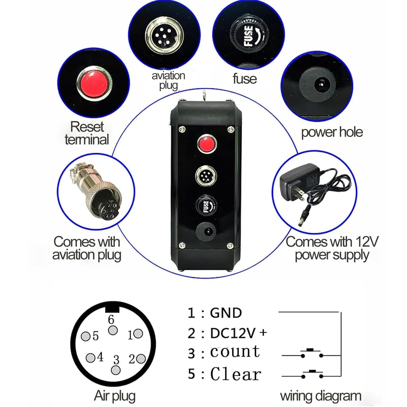 KEhtu Contador Digital infrarrojo LED, Contador de línea de producción con Control Remoto y Memoria de Corte de energía. Distancia de detección de 30-70 cm
