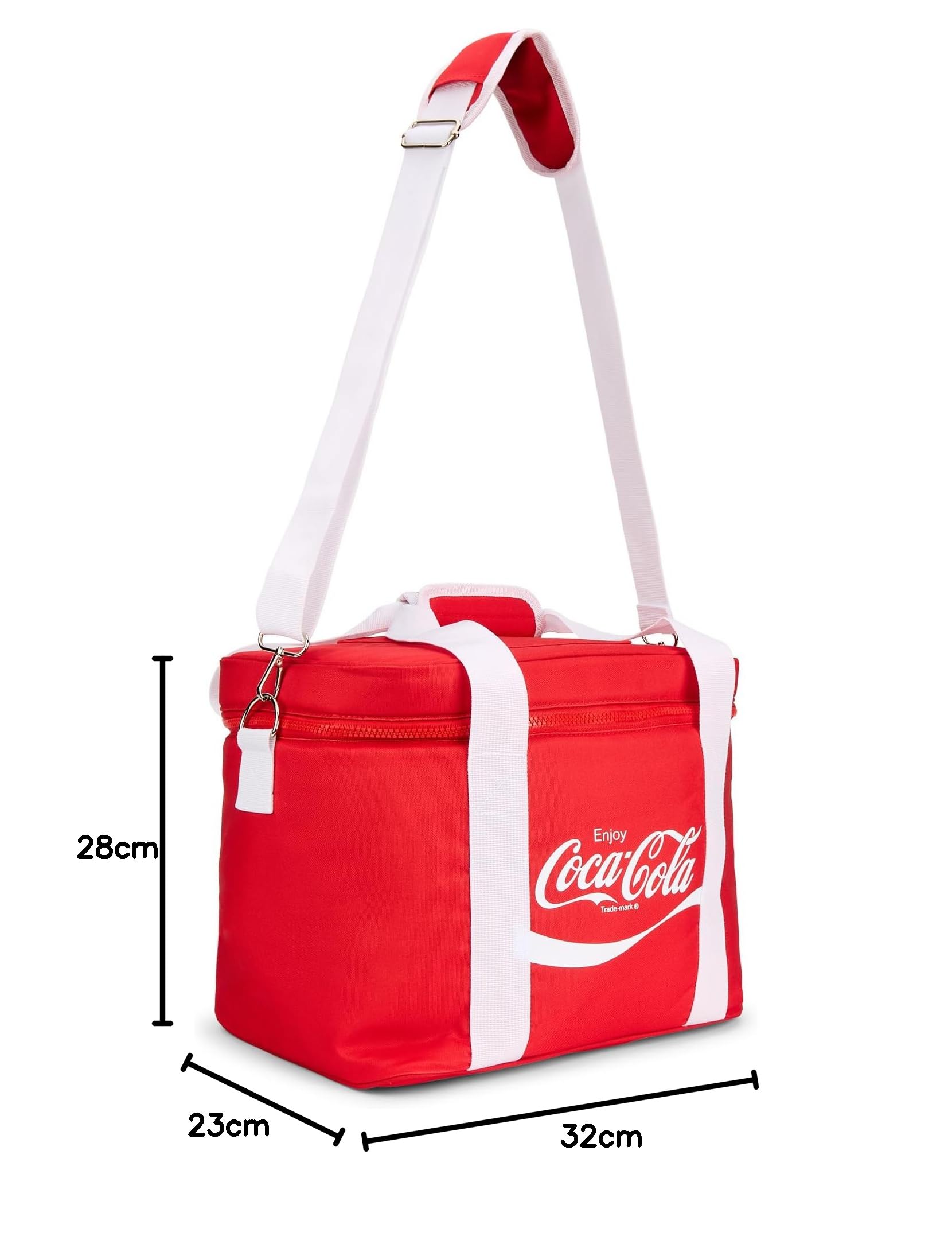 Sac Isotherme Coca-Cola sous Licence Officielle 20 l avec bandoulière Amovible et poignée de Transport (32 cm x 28 cm)