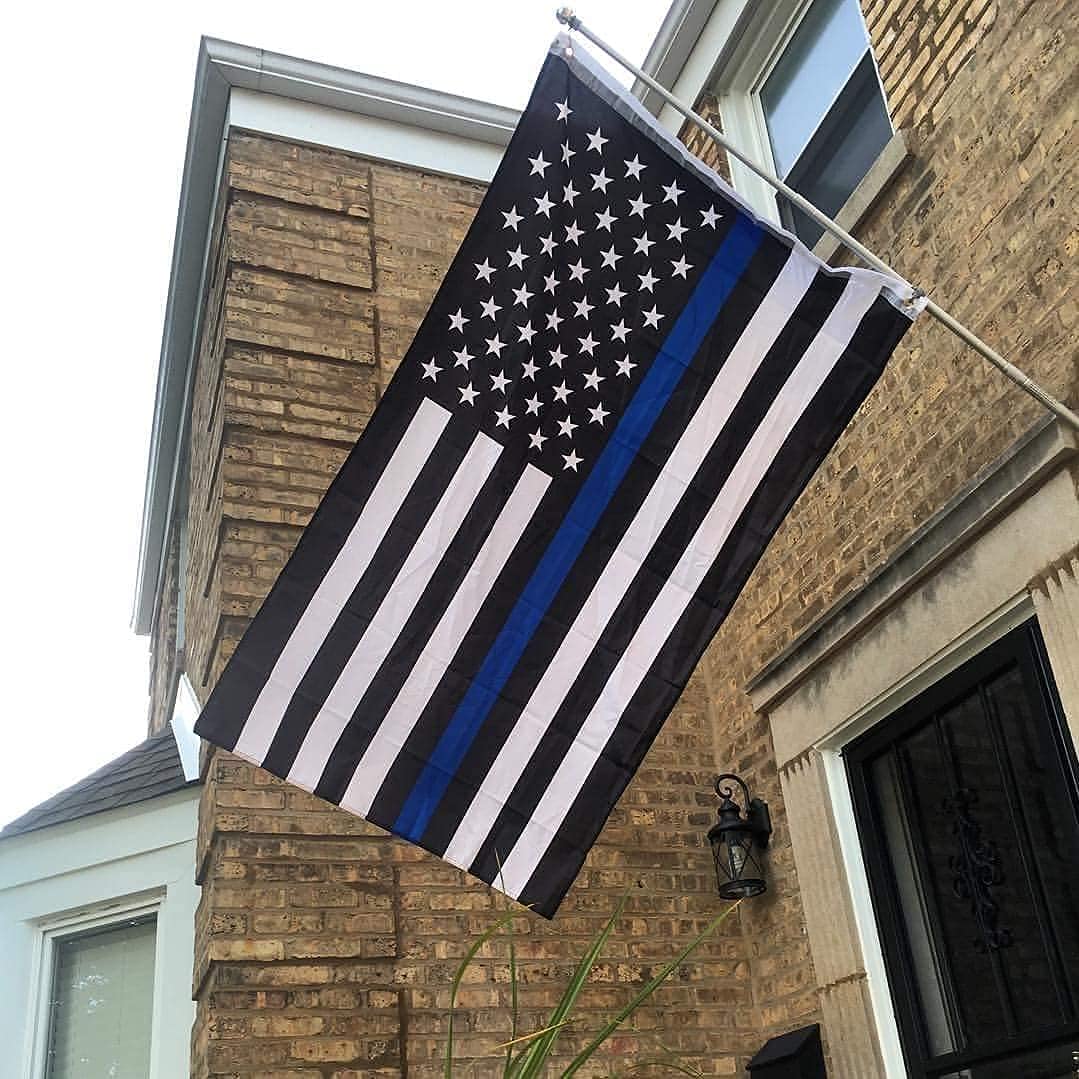 3x5 ft Police THIN BLUE LINE Law Enforcement Flag SEWN STRIPES Nylon Made in USA | UK