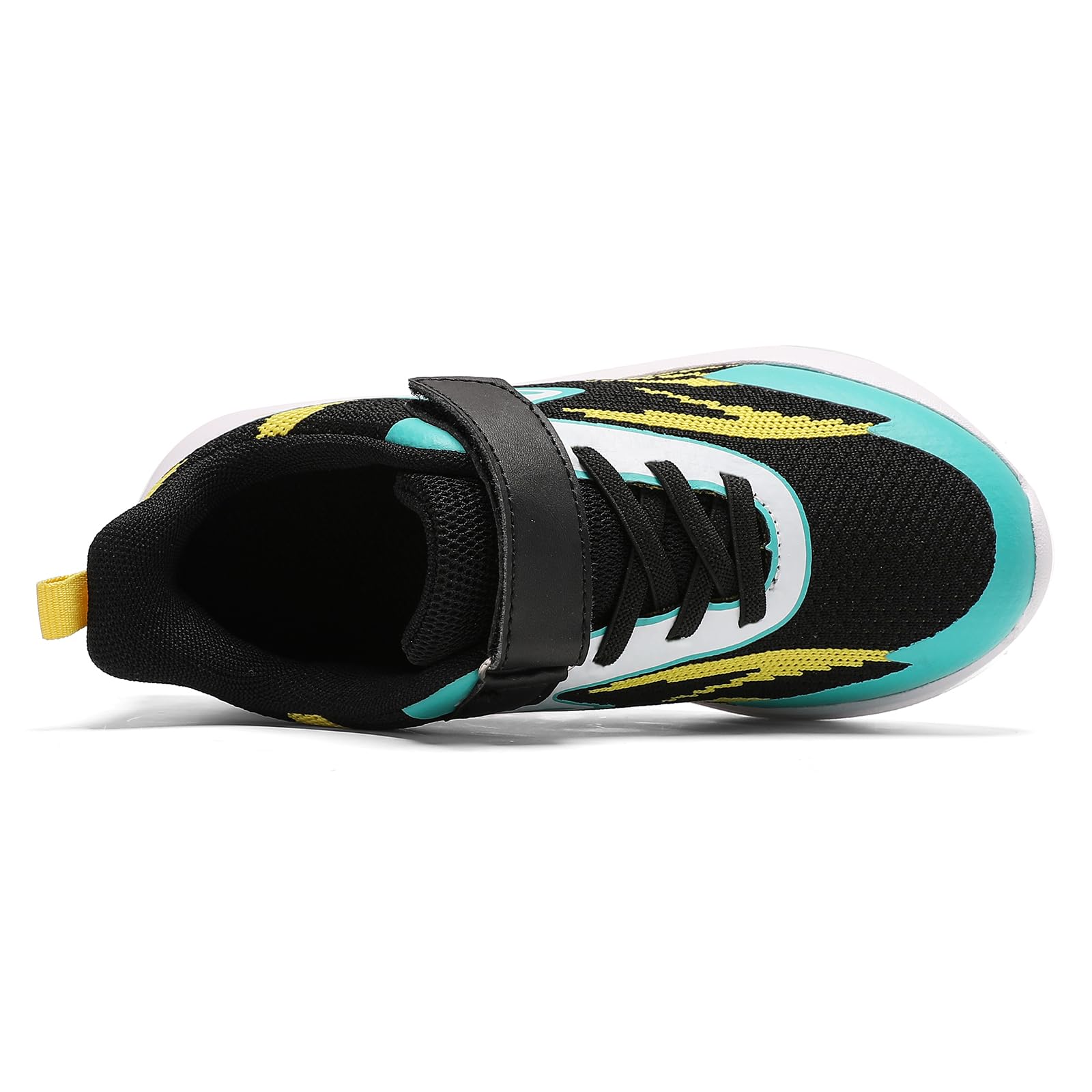 Basket Enfant Garcon Fille Sneakers Running Chaussure Enfant Garçon Respirant Chaussures de Marche Noir Jaune 37EU