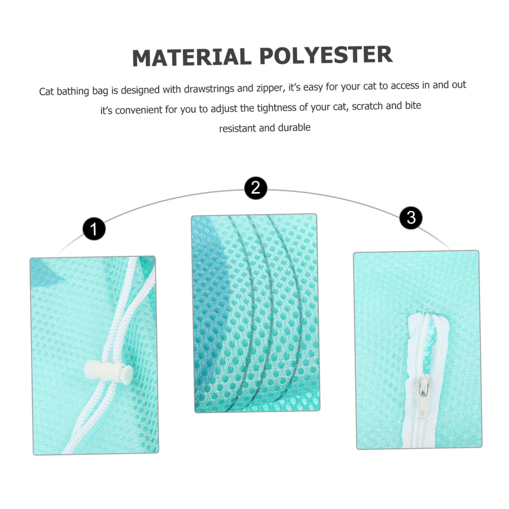 Toddmomy Adjustable Cat Bathing Bag Scratch-Resistant Pet Wash Bag Cat Grooming Bathing Solution Random Style