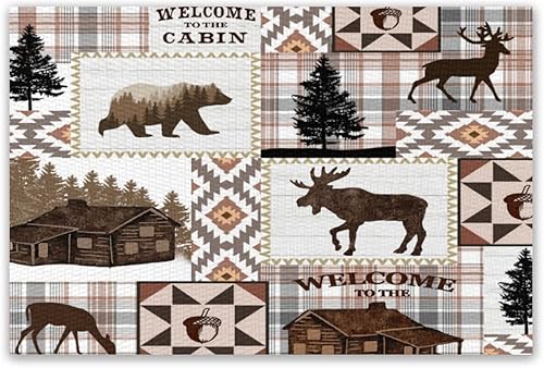 Vista 18 de Manteles individuales con estampado de vaca, manteles individuales con estampado de animales de granja en blanco y negro, con patrón de las tierras