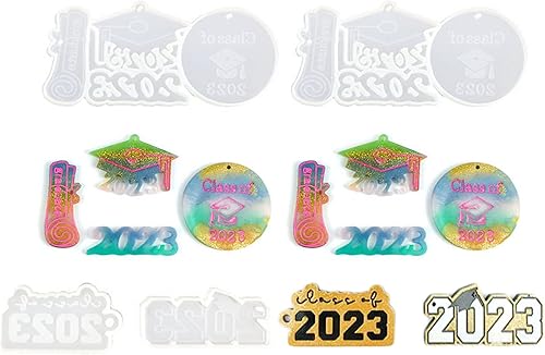 4 moldes de resina de graduación 2023, llavero de diploma de sombrero de temporada de graduación, moldes de silicona para fundición de resina epoxi disponible en Yaxa Costa Rica