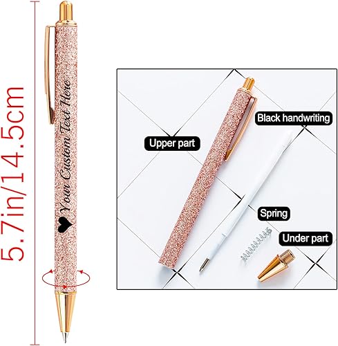 Miniatura 5 de Bolígrafo personalizado, 1 unidad, bolígrafo personalizado con logotipo de mensaje de nombre comercial impreso, carcasa de metal brillante de tinta