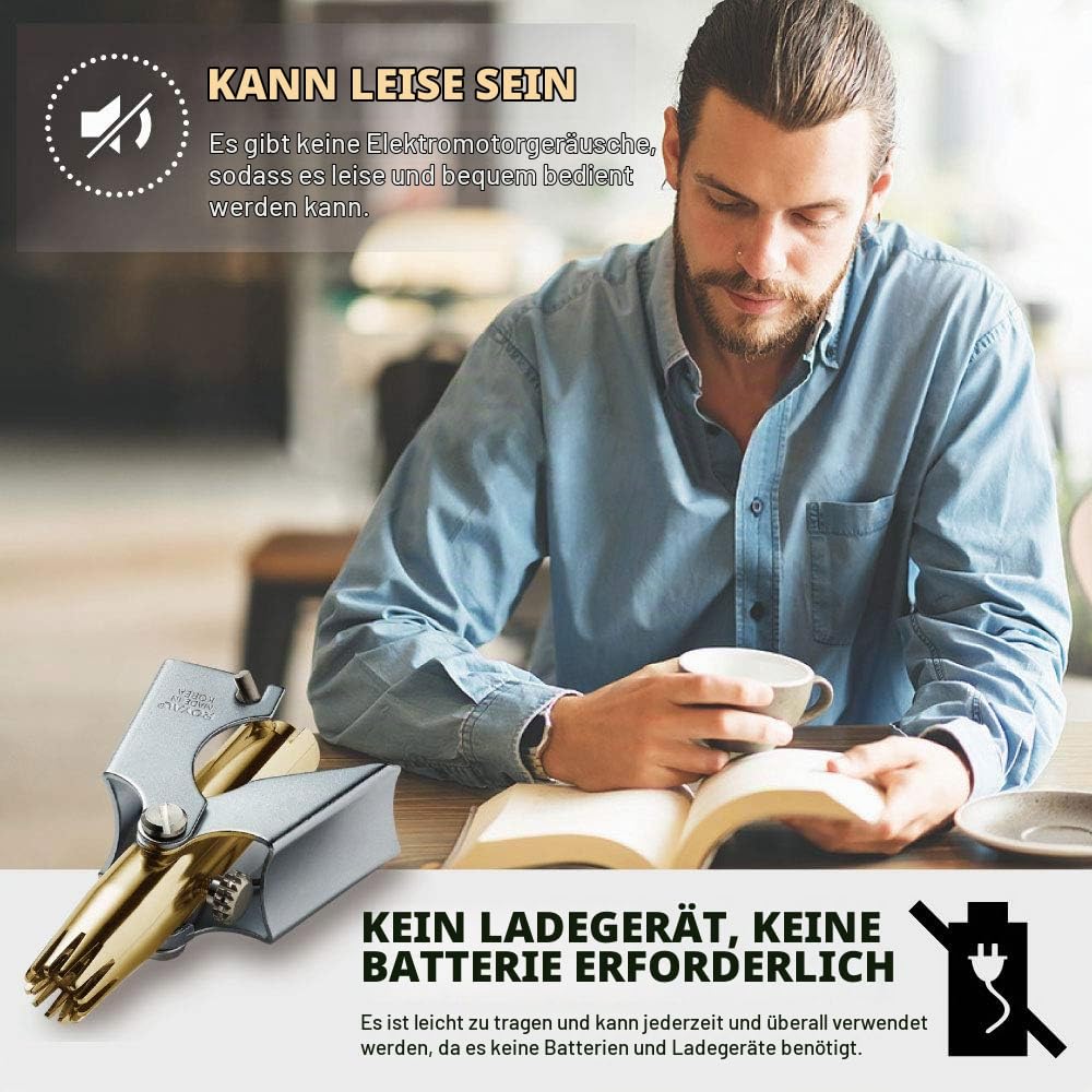 [Made in Korea] ROYAL Nasen- und Ohrhaarschneider für Männer, Manuell, batteriefrei, wasserdicht, Edelstahl, schmerzlos mit zwölf zweischneidigen Klingen, patentierter Mechanismus (Gold)