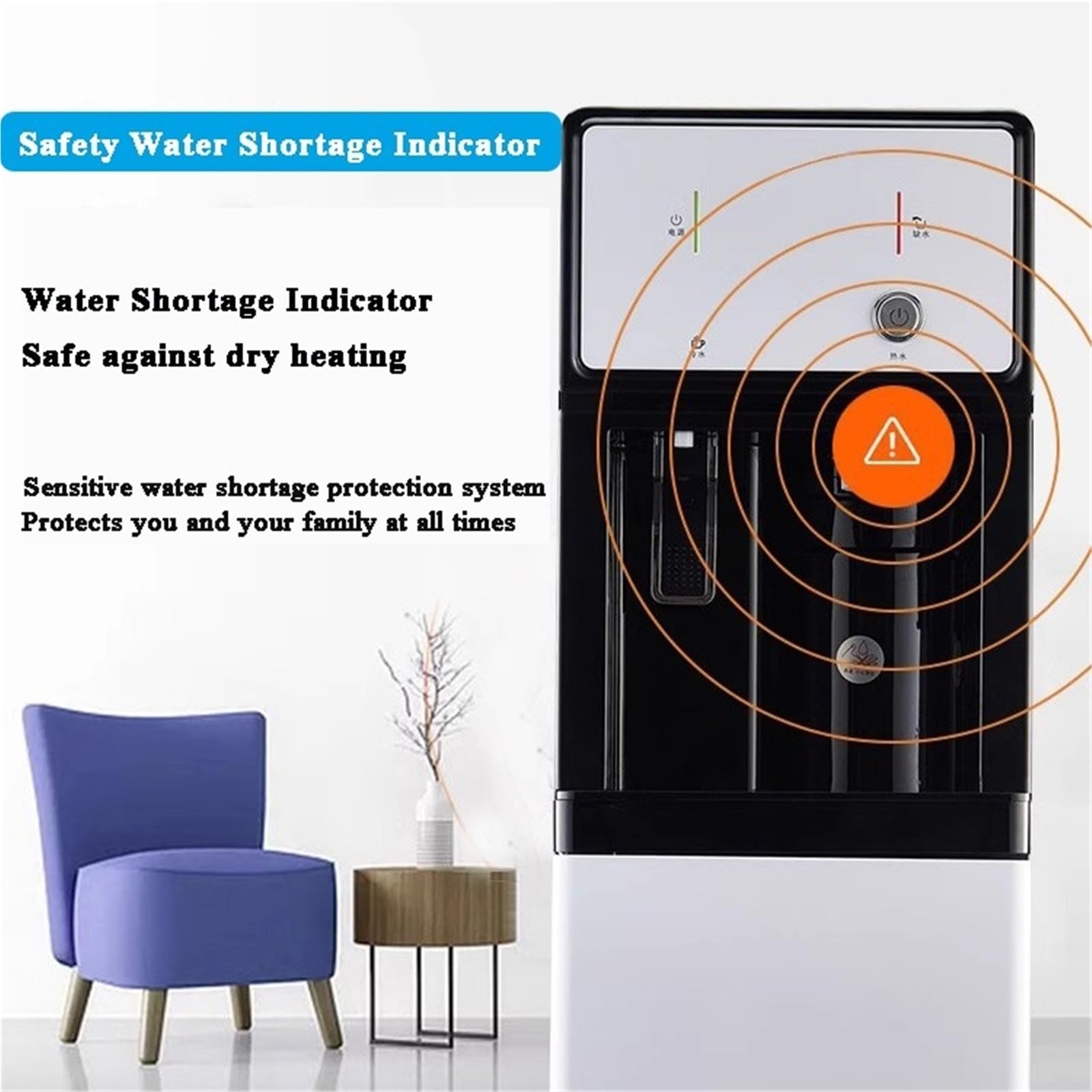 Wasserdispenser Standbrunnen, Wasserspender for Kalt-, Warm- und lauwarmes Wasser, Wasserstandsanzeige, geeignet for Zuhause, Büro und Gewerbe | Leiser Wasserspender